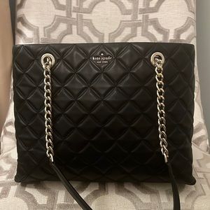 Kate Spade ♠️ Black Quilted bag with chain straps. Gently used. Smoke free home!